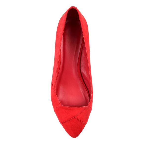 JOURNEE COLLECTION Womens Red Justine Toe Block Heel Slip On Heeled Loafers 6.5 - Picture 3 of 4